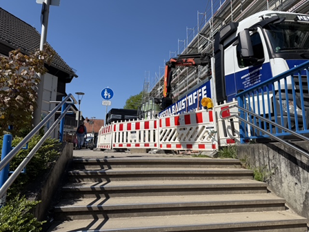 Baustellenbild auf Schulweg